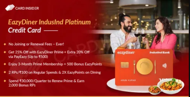 IndusInd Bank EazyDiner Credit Card (in partnership with EazyDiner)